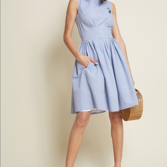 Emily and Fin Day Off Darling A-Line Dress Stripes - Picture 3 of 8